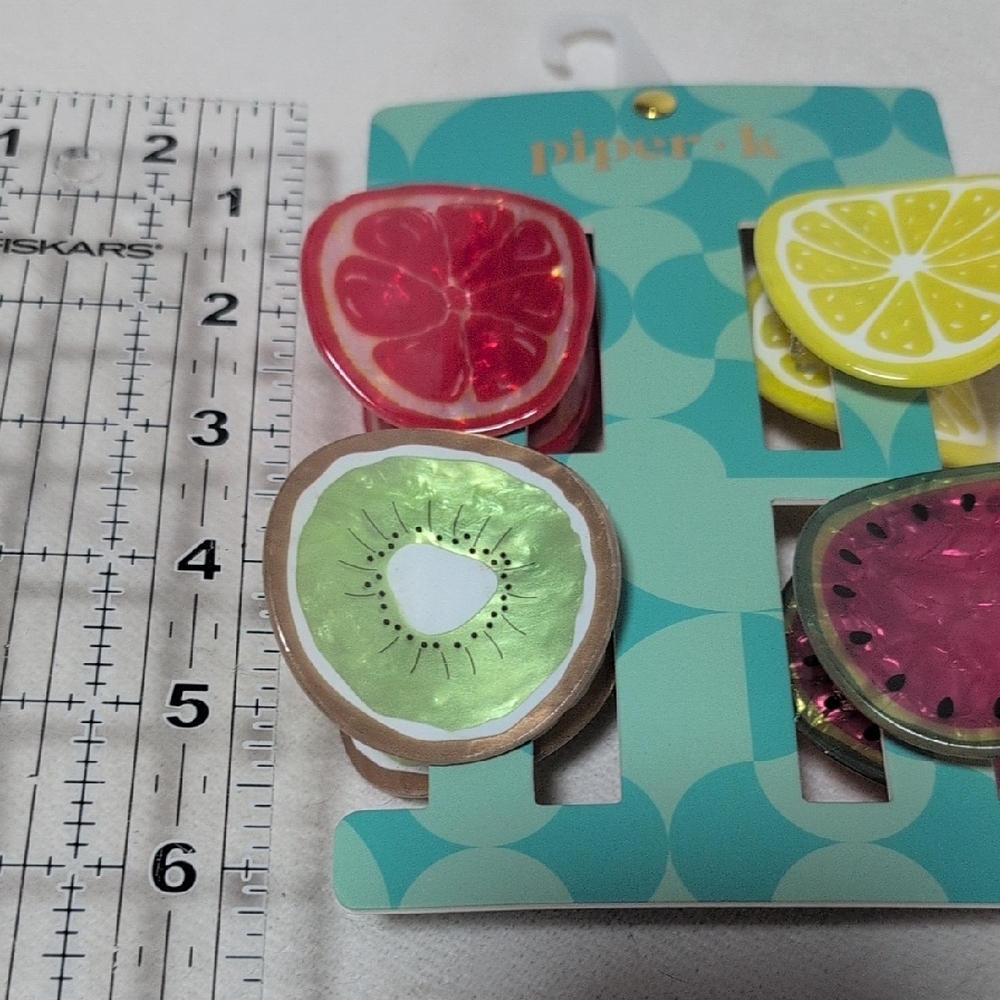 Piper K Fruit-Themed Hair Clip Set - Picture 6 of 7